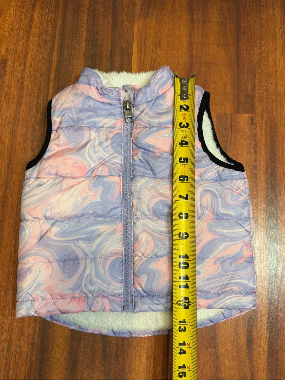 Kids Pink and Lavender Marble Puffer Vest - Brand